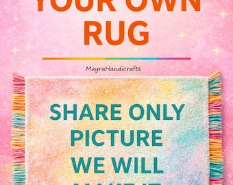 Custom bespoke handmade rug from your design photo, personalized wool area rug made to order.