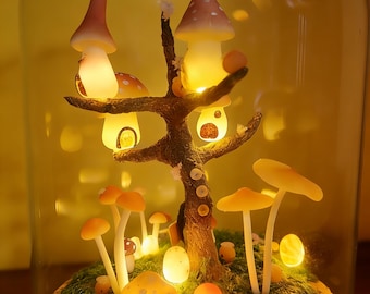 Handmade Glowing Mushrooms Lamp for Bedroom, Glowing Light, Kids Room, Living Room, Magical Home Decor, Unique Gift, Birthday Gift