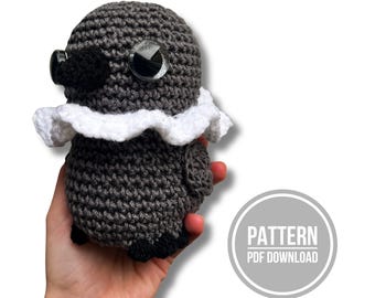 Grumpy Crow Crochet Pattern. Amigurumi Pattern, Beginner Friendly. (PDF Download)