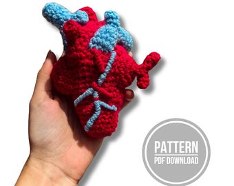 Anatomical Heart Crochet Pattern. Amigurumi Pattern, Intermediate. (PDF Download)