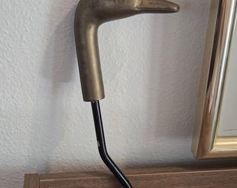 Tirador de compuerta de chimenea de latón vintage con forma de pato, accesorio de gancho de hierro rústico