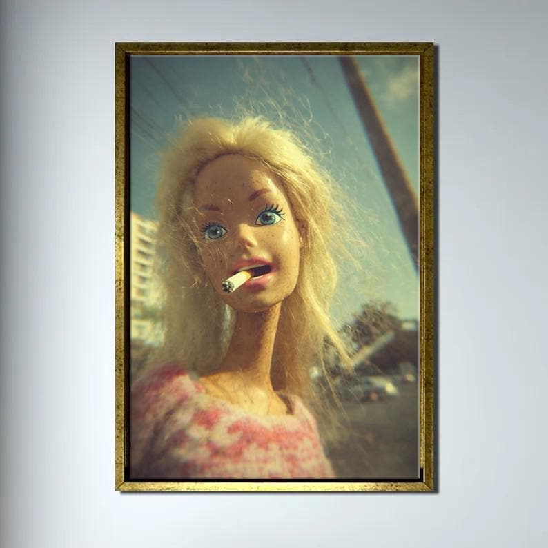 barbie smoking cigarette poster Barbie Smoking Print