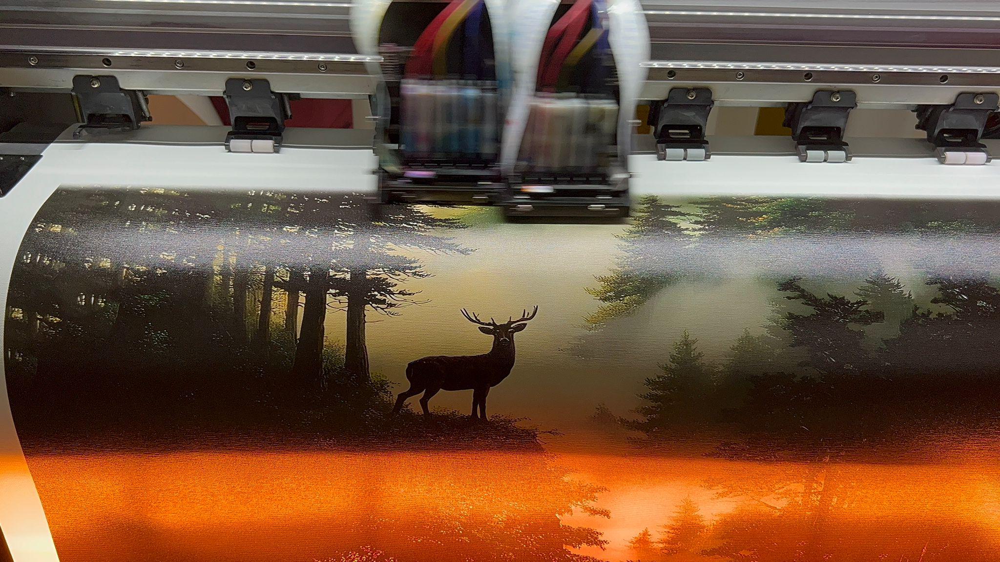 Misty Forest Deer Canvas Wall Art, Vertical Woodland Landscape Print ...