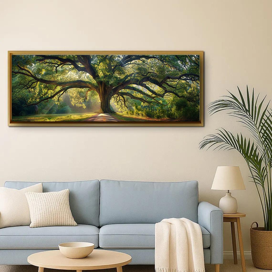 Oak Arkwork Panoramic Tree of Life Wall Art Canvas Print, Majestic Oak Nature ...