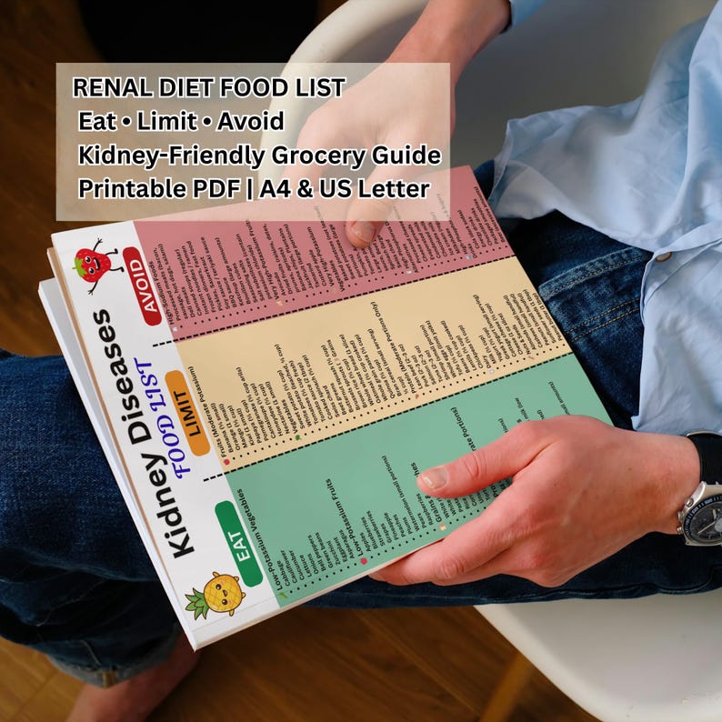 Kidney Disease Food List Printable PDF, Renal Diet Food List, Kidney ...