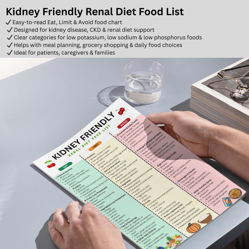Kidney Friendly Food List Printable | Renal Diet Food Chart PDF ...