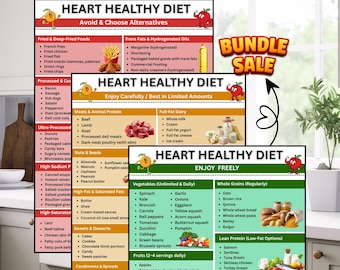 Lista de alimentos para una dieta cardiosaludable (imprimible), tabla de alimentos para una dieta cardiosaludable (PDF), plan de comidas cardiosaludable, dieta baja en colesterol