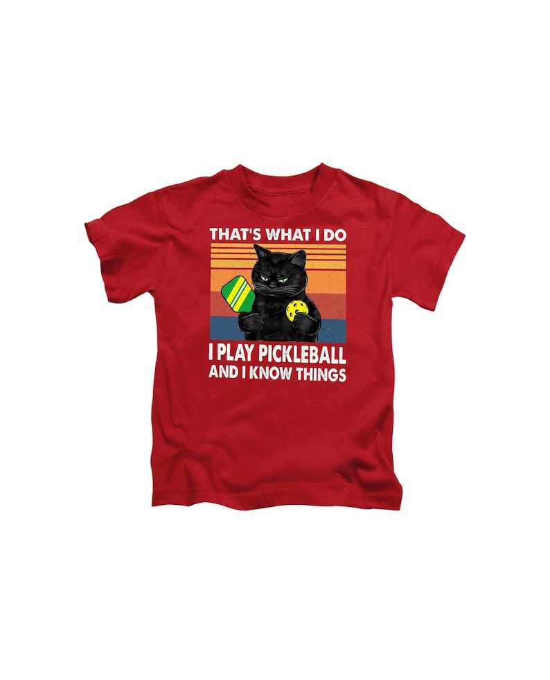 cat and picklball t-shirt