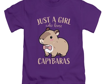 Just A Girl Who Loves Capybara T-Shirt, Fun Kids Top, Animal Lover Tee