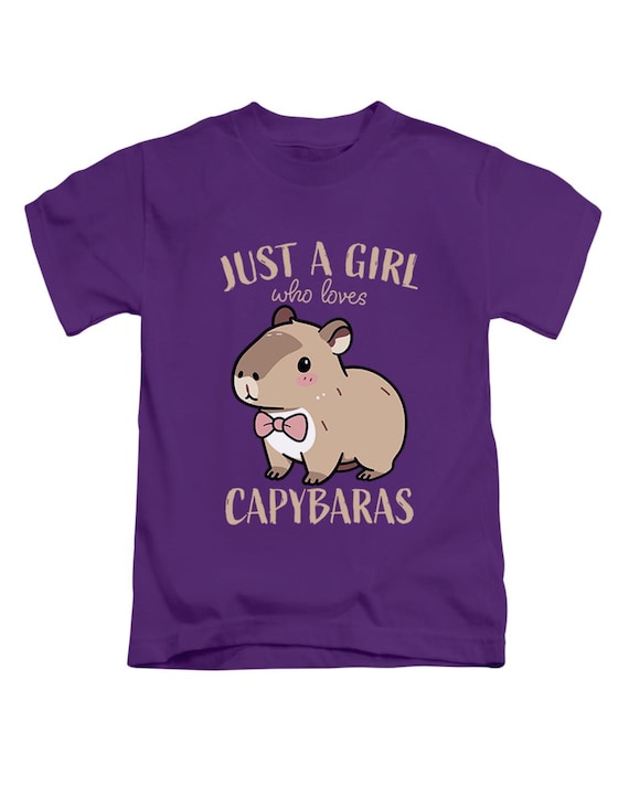 Just A Girl Who Loves Capybara T-Shirt, Fun Kids Top, Animal Lover Tee