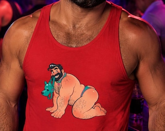 Pup Play Bear Tanktop, ärmelloses Shirt für Männer, Gay Pride-Motiv
