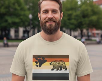 Camiseta con la bandera del Orgullo Gay Bear Paw / Camiseta de la comunidad Bear