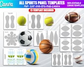 All Sports Panel Template Bundle | Editable Canva Drag & Drop Designs for Football, Baseball, Basketball, Softball