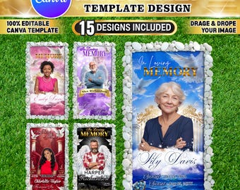 15x Memorial Grave Blanket Template Bundle | Canva Editable Adult Grave Cover | Long Live & RIP Cemetery Memorial Digital
