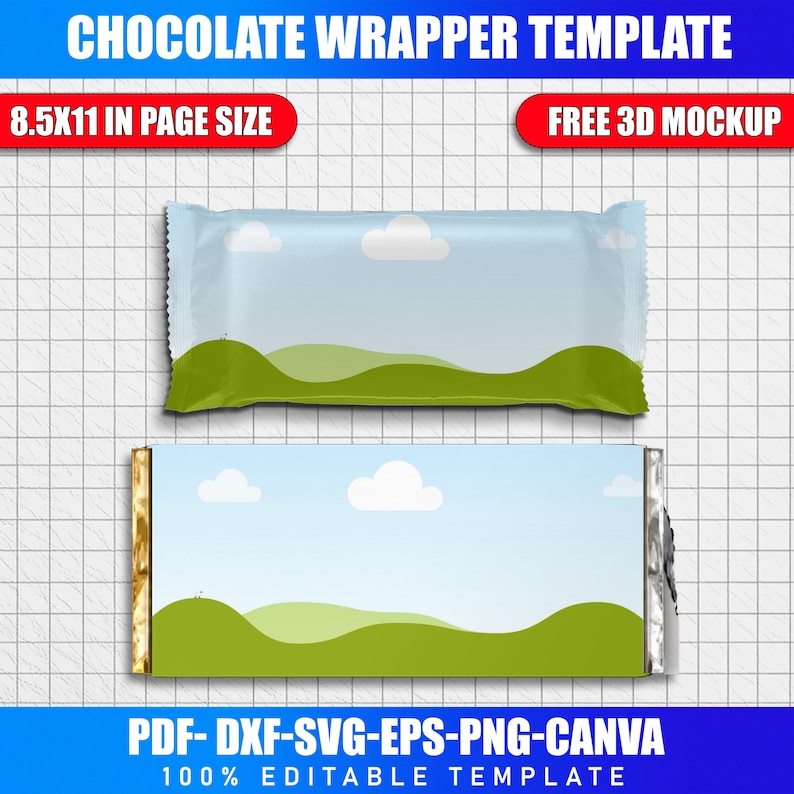 Chocolate Bar Wrapper Template Editable Canva Candy Bar Label Party