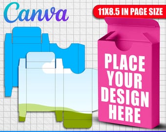 Blank Playing Card Box Template SVG | Poker & Trading Card Box SVG | Editable Canva Box Template | Drag And Drop DIY Printable Card Case
