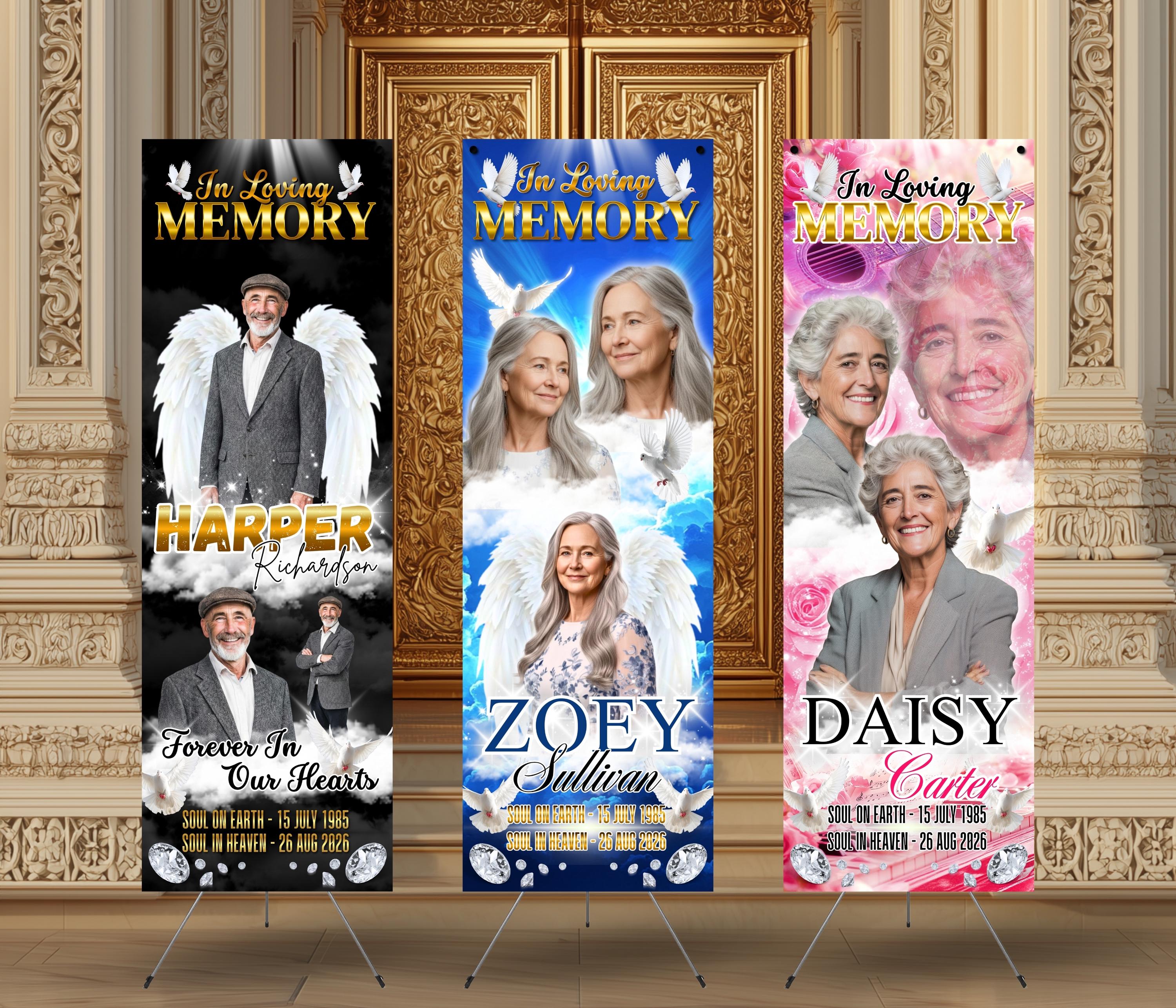 25x Memorial 2X6 Foot Banner Templates | Canva Editable Pop up Banner ...