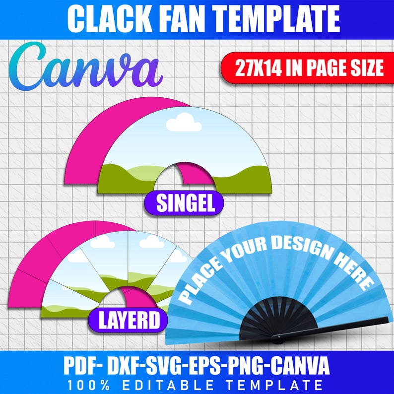 Fan Template.pdf Clack Fan Template SVG | Editable Chinese Hand Fan Cut File | Png PDF ...