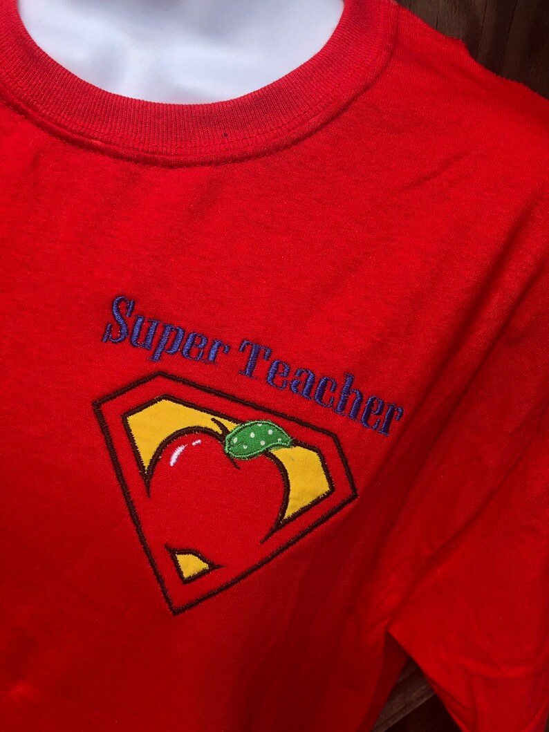 School/teacher super teacher appliqued TSHIRT image 2