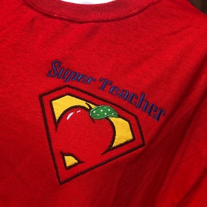 School/teacher super teacher appliqued TSHIRT image 1