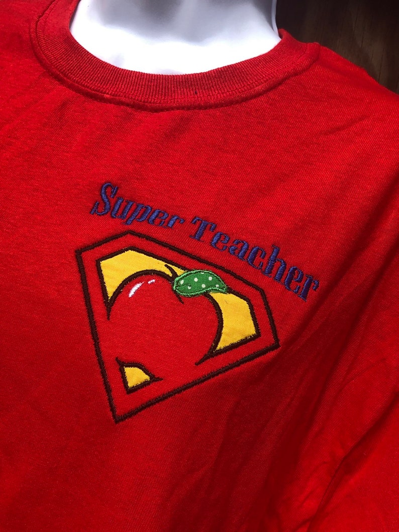 School/teacher super teacher appliqued TSHIRT image 1