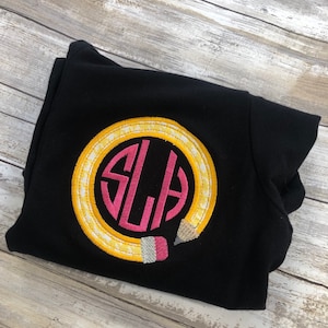 School Teacher polo shirt personalized pencil circle frame polo shirt