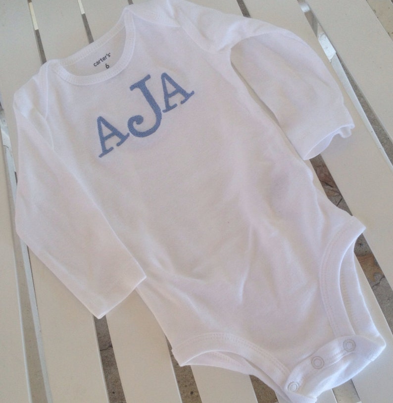 Monogrammed baby boy bodysuit