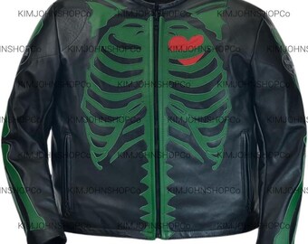 Very Rare!! Vanson Leather Clair De Lune Skeleton Bones Jacket