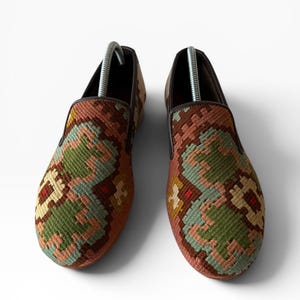 Mocassins, sandálias e chinelos Kilim masculinos feitos à mão | Calçados Kilim masculinos tamanho EU 43 / UK 9