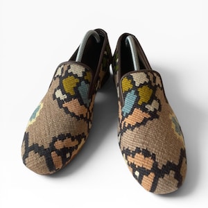 Mocassins Kilim masculinos feitos à mão, sandálias e chinelos Kilim | Sapatos Kilim masculinos tamanho EU 43 / UK 9