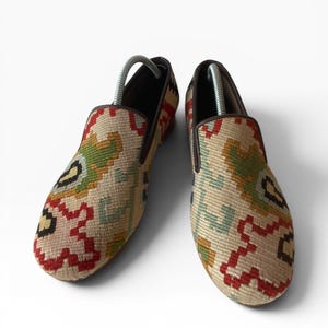Mocassins Kilim masculinos feitos à mão, sandálias e chinelos Kilim | Sapatos Kilim masculinos tamanho EU 43 / UK 9