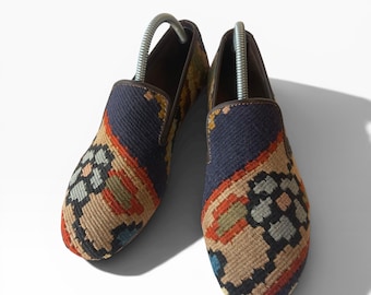 Handgefertigte Herren Kilim Loafers I Kilim Sandalen & Hausschuhe I Herren Kilim Schuhe EU 41 / UK 7