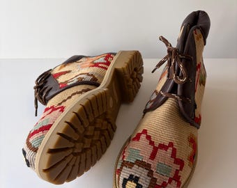 Botas Kilim unisex hechas a mano / Botas Kilim de senderismo / Botas únicas / EU 41