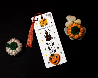 Set di segnalibri di Halloween a forma di zucca all'uncinetto fatti a mano - Boo Basket Filler