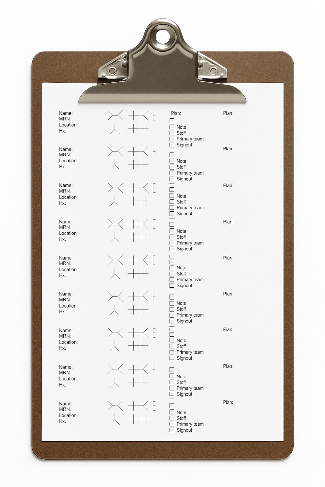 Medical Rounding Tables Specialty Rounding Template for Medical Students, Interns, and ...
