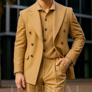 camel brown pant coat