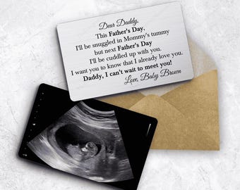 Baby Ultrasound Wallet Card for Dad, Baby Announce Gift, Wallet Insert Card for Daddy to Be, New Dad Gift from The Bump, Fathers Day Gift