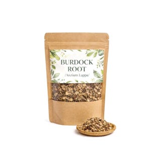 Raíz de bardana / Arctium Lappa / Té de hierbas orgánico de raíz de bardana / Hierbas secas / Té / Cortado y tamizado