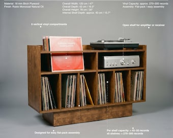 Stand for Record Player With Vinyl Storage - Groove No3