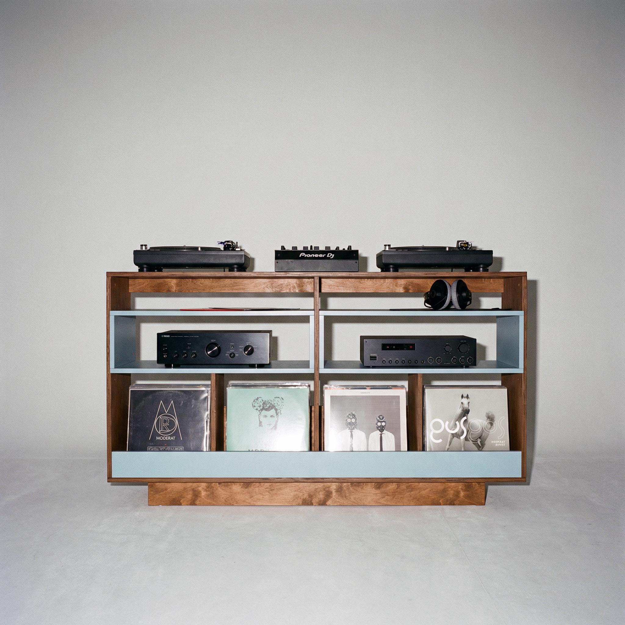 DJ Turntable Console - Record Player Stand With Vinyl Storage ...