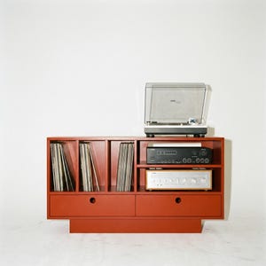 Record Player Stand with Drawers 120cm or 178cm Wide - Archive N2 Color Edition