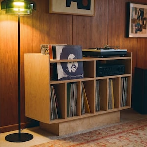 Stojak na gramofon z miejscem na płyty, pojemność 300 płyt LP, rowek nr 3
