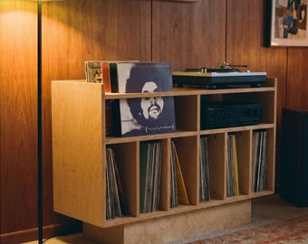 Record Player Stand – Turntable Console with 300 LP Storage, Groove No.3