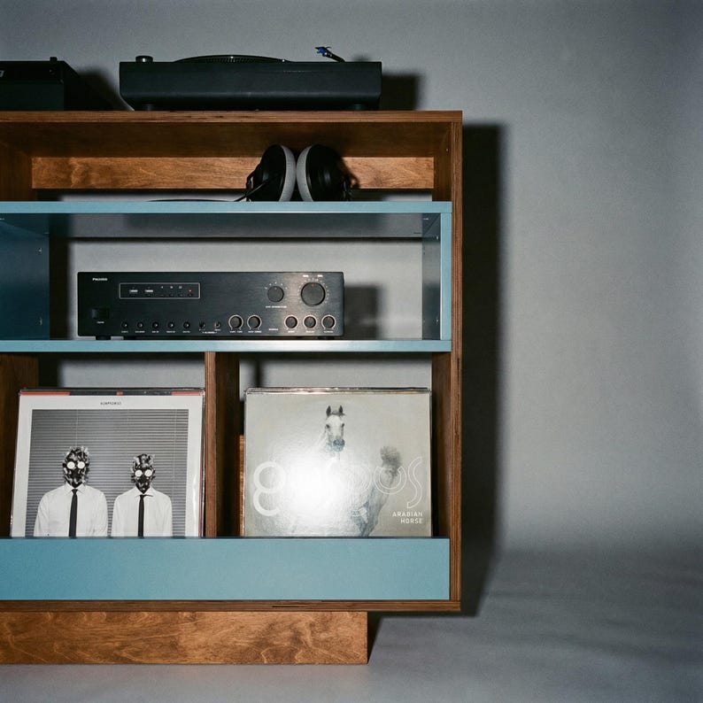 DJ Turntable Console - Record Player Stand With Vinyl Storage ...