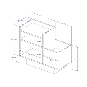 Record Player Stand - Birch Plywood, Vinyl Storage Cabinet, Drawer, 100cm image 11