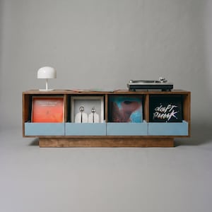 Record Player Stand with Vinyl Storage, Threshold Lowline Turntable Console