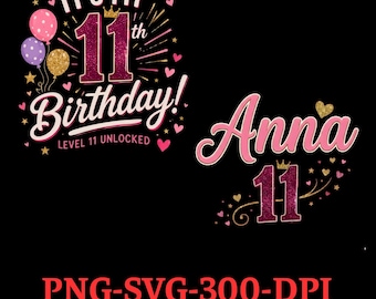 Preppy Birthday PNG SVG, Girly Birthday Girl Design (Digital Download)