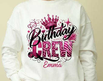 Birthday Crew T-Shirt, Matching Party Outfit (PNG, SVG, JPG File)