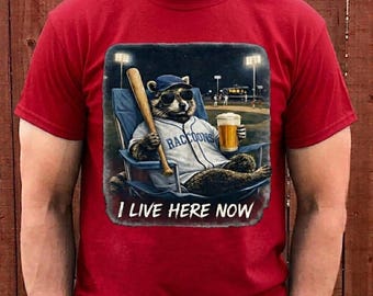 Funny Raccoon Baseball Mom PNG, Sarcastic Coffee Lover Ballfield Design