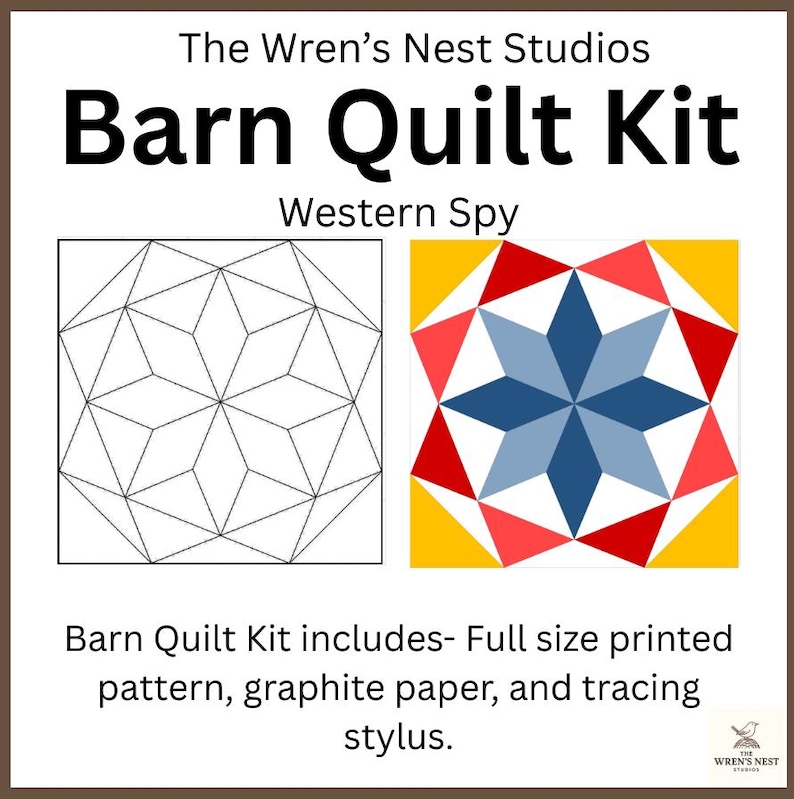 Paper Printed Barn Quilt Pattern Kit-included Full Size Printed Pattern ...